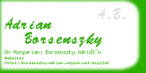 adrian borsenszky business card